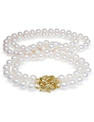 8x8.5mm AAA Quality Double Strand Japanese Akoya saltwater cultured pearl necklace 17" and 18"