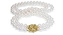 9.5x10mm AAA Quality Double Strand Japanese Akoya saltwater cultured pearl necklace 15" and 16"