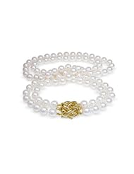 5.5x6mm AAA Quality Double Strand Japanese Akoya saltwater cultured pearl necklace 18" and 19"
