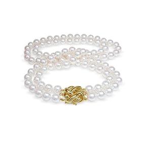 5.5x6mm AAA Quality Double Strand Japanese Akoya saltwater cultured pearl... by American Pearl