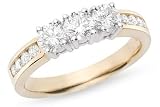 1 Carat Diamond Ring 14K Yellow and White Gold