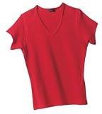 Hanes Silver for Her - Ladies V-Neck T-Shirt Red-2XL