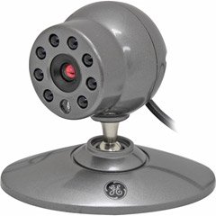GE 45231 Deluxe MicroCam Wired Color Security Video Camera with Night Vision, Black