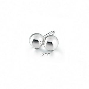 Bling Jewelry Sterling Silver Bead Ball Stud Earrings 5mm