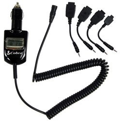 Cobra CB-LCD-CLA8 Vehicle Cellular Charger with LCD Display for Use with Most Nokia Manufactured Phones - Car Charger - Retail Packaging - Black