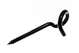 PIGTAIL SWING HAMMOCK SCREW IN HOOK 130MM L BLACK JAPPANNED STEEL PCK 2