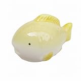 浮き玉 フローター（水に浮く陶器） フィッシュ 黄色　060Ye