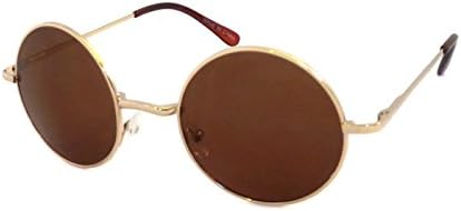 John Lennon Style Vintage Retro Large Round Metal Men Women Sunglasses (Gold/...