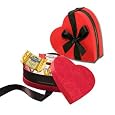 Ghirardelli Chocolate Red and Black Collection Small Paper Heart Valentine`s Day Gift Box, 16 Squares
