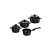 Berndes 098043 Topfset Noblesse 4-teiliges Set: Kochtopf mit Glasdeckel 16/20/24 cm und Saucentopf 16 cm