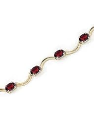 10kt Yellow Gold Oval Garnet Bracelet.