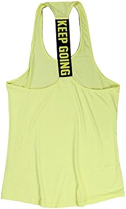Shoppy Women's Keep Going Workout Sports Tank Top Shirt For Gym Yoga Running Medium Yellow