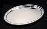 SILVER PLATED OVAL TRAY WITH GADROON BORDER
