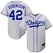 L.A. Dodgers Jerseys : Majestic Brooklyn Dodgers #42 Jackie Robinson Grey Throwback Replica Jersey