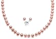 Children's Pink Freshwater Cultured Pearl Necklace (14") and Earring Set