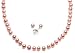 Children's Pink Freshwater Cultured Pearl Necklace (14") and Earring Set