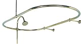 Shower Enclosure for Clawfoot Tub, Oval Curtain Ring, Bath Ring, Clawfoot Tub Rod - Brass