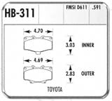 Hawk Performance HB311F.591 Front High Performance Pads