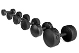 York Barbell 5-50lb Legacy Solid Professional Round Dumbbell Set