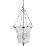 Visual Comfort CHC2210AN Antique Nickel Chart House 4 Light Sussex Medium Bell Jar Lantern Foyer