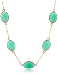 5 Station Faceted Bezel Gold over Silver Tin Cup Clasp Chain Necklace, 16"+2" Extender