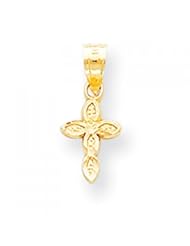 10k Yellow Gold Cross Charm - Religious Jewelry