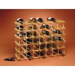 Wine Rack - Expanable 40 Bottle (Oak w/ Black Pins) (21.5"h x 29.5"w x 11"d)