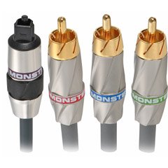 Monster 128071-00 Component Video with Fiber Optic Audio Cable Kit (2 meters)