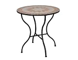 Zoom Produkt-Bild: Siena Garden 660007 Tisch Finca, Gestell schwarz, Tischplatte in Mosaik-Optik, Ø 70 x H 71 cm