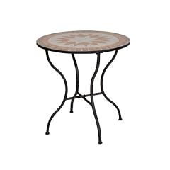 Siena Garden 660007 Tisch Finca, Gestell schwarz, Tischplatte in Mosaik-Optik, � 70 x H 71 cm