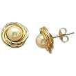 14kt Yellow Gold Cultured White Pearl Earrings