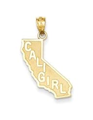 Genuine IceCarats Designer Jewelry Gift 14K Cali Girl State Pendant