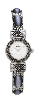 Medana Ladies Cats Eye Bangle Line Genuine Stone Watch # 2502