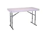 Lifetime 22941    4-Foot Adjustable Folding Table, White Granite (48 x 24 Inch Molded Top)