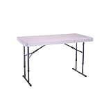 Lifetime 22941 4-Foot Adjustable Folding Table, White Granite (48 x 24 Inch Molded Top) by Lifetime Products