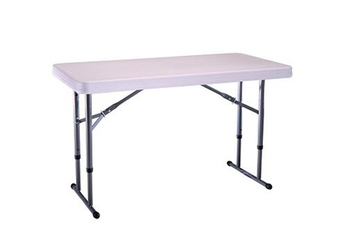 Childrens Toyshop  Outdoor Living : Lifetime 22941    4-Foot Adjustable Folding Table, White Granite (48 x 24 Inch Molded Top)