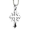 Stainless Steel Cross With High Polish Finish on 24 inch Polished Ball Chain