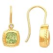 14K Yellow Gold Peridot and Diamond Earrings