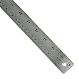 Westcott stainless steel ruler with hang-up hole, cork back, 18 long