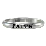 Sterling Silver Faith Spiritual Inspirational Ring for men or women (sz 4-15)