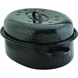 Columbian Home Products 18 Blk Oval Roaster 0509-2 Cookware Ceramic On Steel Open Stock