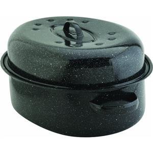 Columbian Home Products 18' Blk Oval Roaster 0509-2 Cookware Ceramic On Steel Open Stock