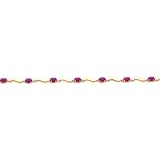 14K Gold 2.89cttw Diamond & Ruby Bracelet Jewelry 7"