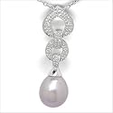 14K white gold Agatha Freshwater cultured pearl pendant