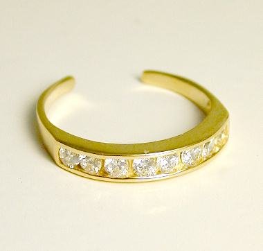 14k Channel-set Cubic Zirconia CZ Eternity Toe Ring