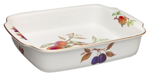 Royal Worcester Evesham Gold Porcelain 15 x 11-3/4-Inch Rectangular Handled Dish