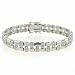 Sterling Silver Designer Basket Weave Simulated Diamond CZ Bracelet