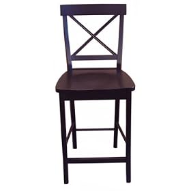 24" Crossback Counter Stool - Black 