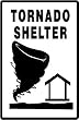 TORNADO SHELTER emergency weather safety sign