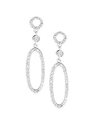 14K White Gold Diamond Drop Earrings (0.41Cttw, SI Clarity, H Color)